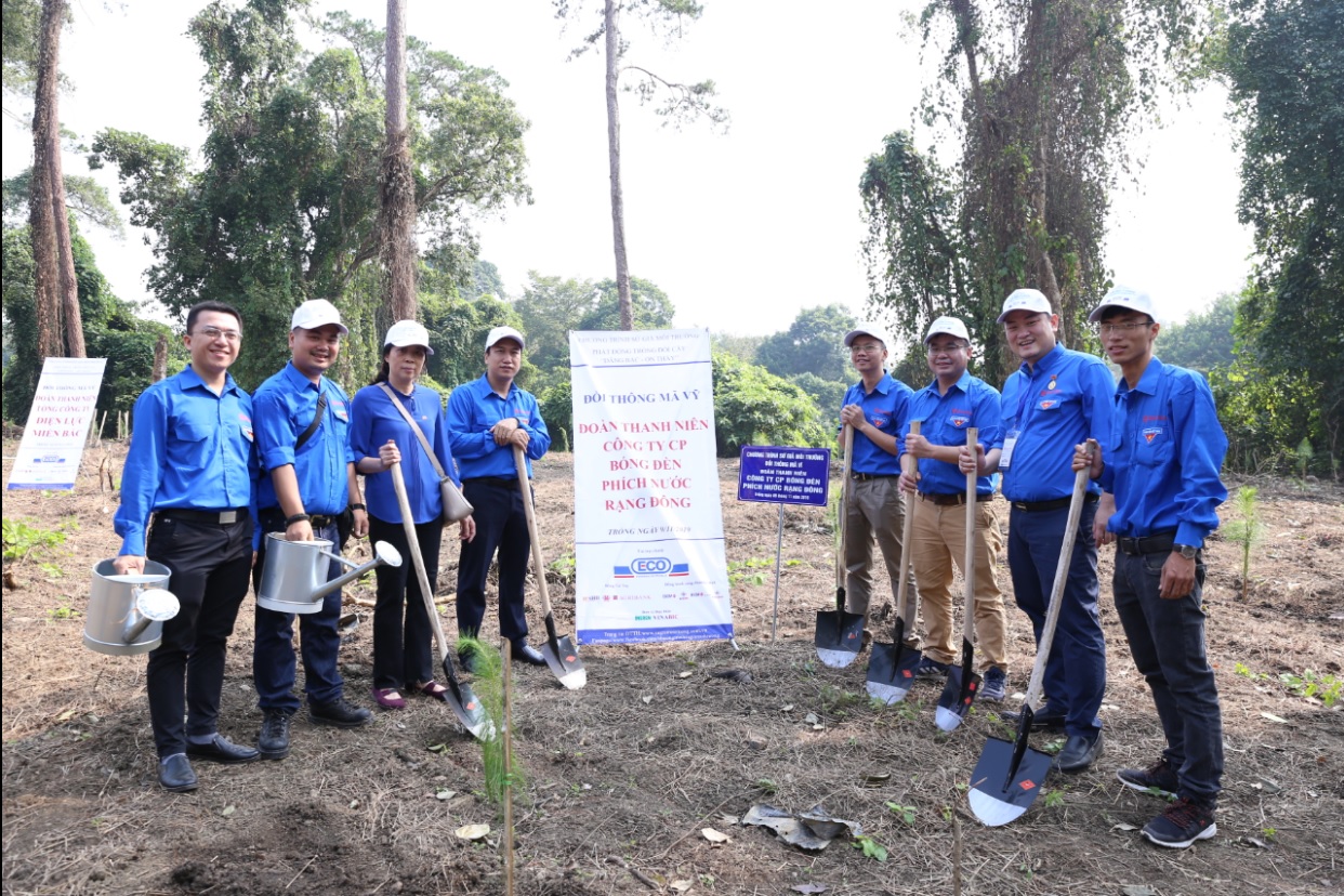 Đoàn TNCS Công ty  Rạng Đông trồng cây tại khu di tích Đá Chông - K9